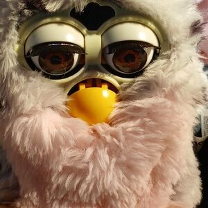 Fluffy Pink and White Interactive Toy